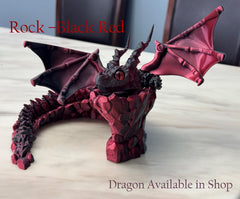 Dragon Display Base | Rock & Ocean Styles Holder | 3D Printed Stand | Fits Cherry Blossom, Gemstone, Crystal, Winged, Fourth wing Dragons - TimPrintDreams