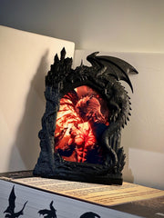 Sylus Dragon Frame | Love and Deepspace Inspired Display | Stand, Wall Mount & Magnet  |Great Sword (Fiend Reaper)|3D Printed w/ Lore Prints