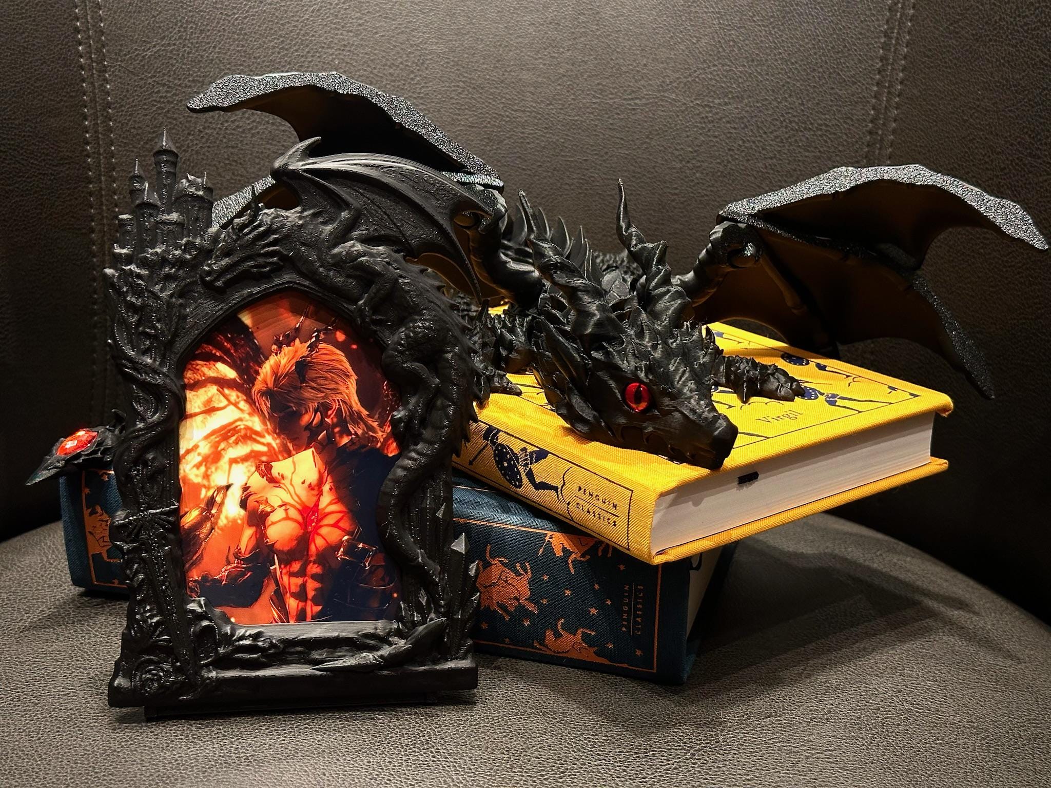 Sylus Frame & Articulated Dragon Set | Love and Deepspace Inspired | Lore Frame Paired with Stunning 3D Printed Flying Dragon Combo