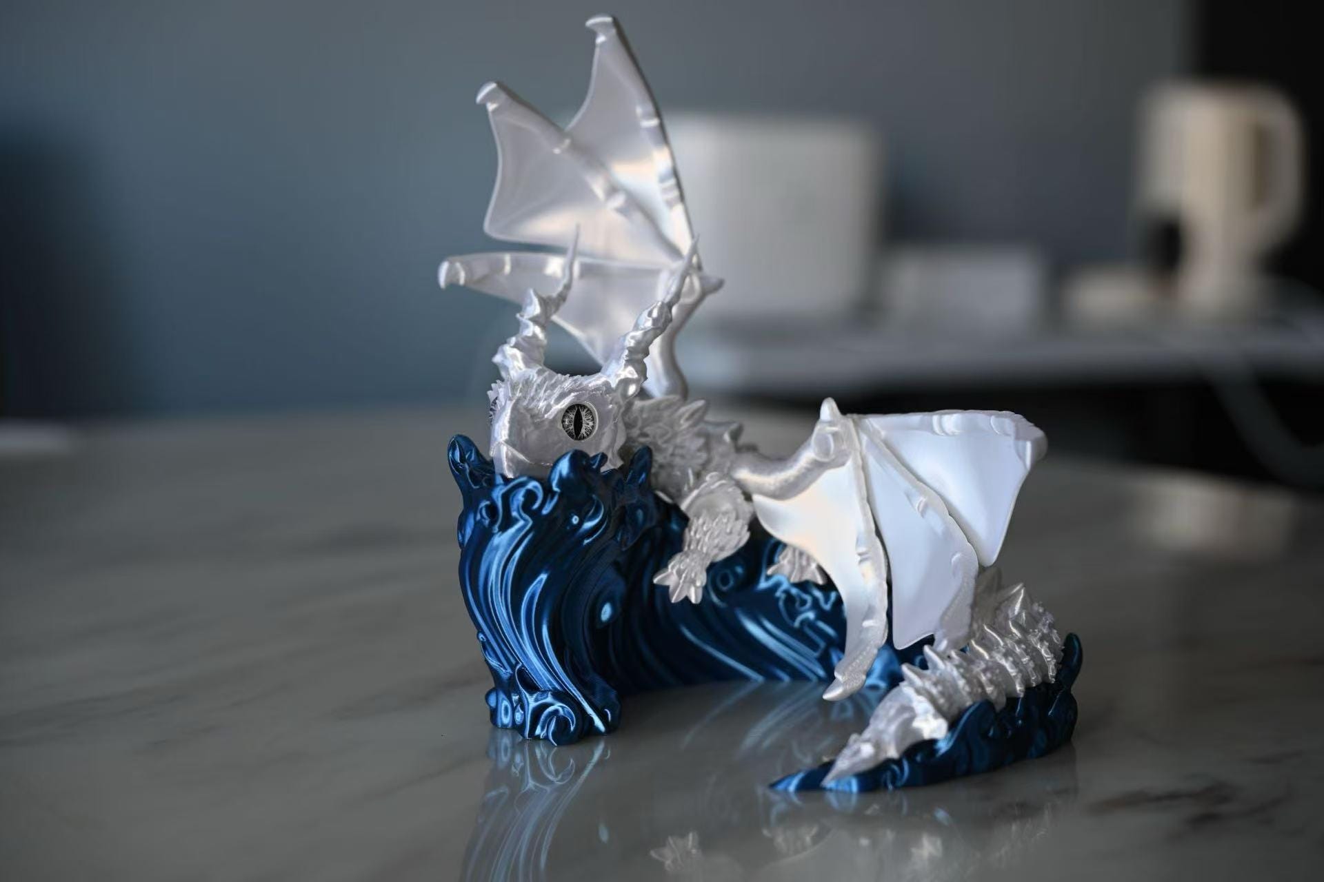 Articulated Winged Dragon – Stunning 3D Printed Flying Dragon Toy with Majestic Horns -Sylus