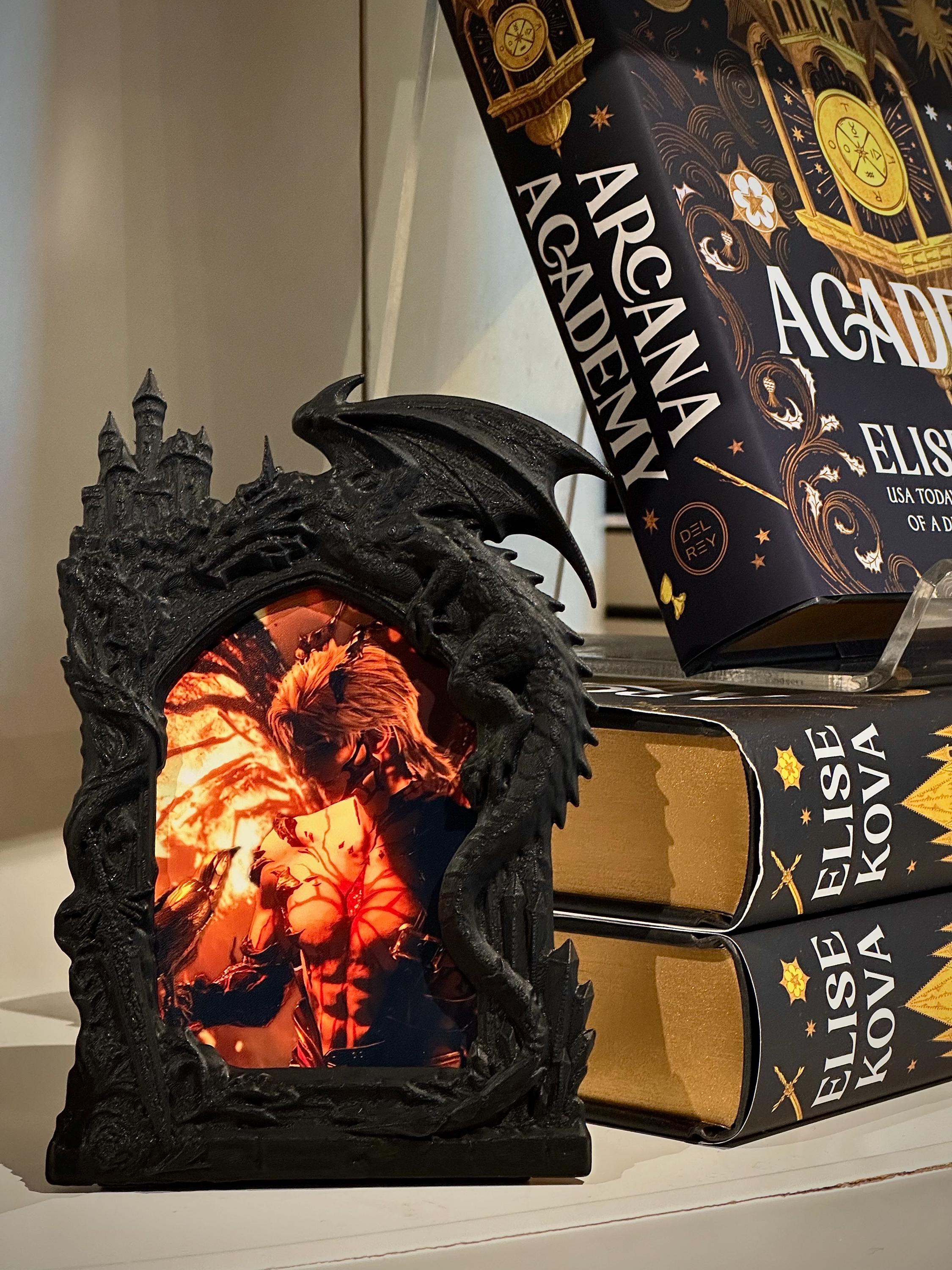 Sylus Dragon Frame | Love and Deepspace Inspired Display | Stand, Wall Mount & Magnet  |Great Sword (Fiend Reaper)|3D Printed w/ Lore Prints