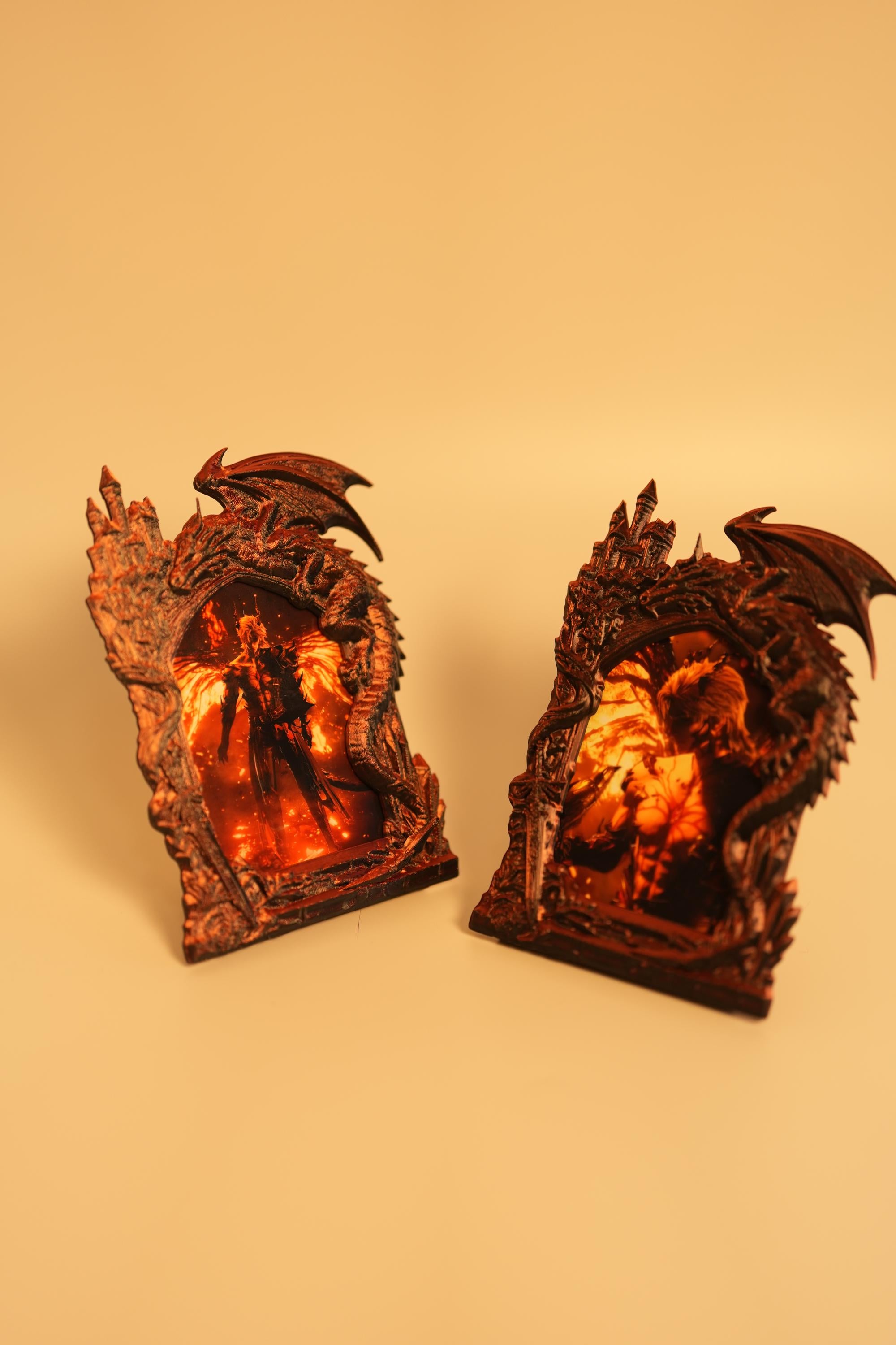 Sylus Dragon Frame | Love and Deepspace Inspired Display | Stand, Wall Mount & Magnet  |Great Sword (Fiend Reaper)|3D Printed w/ Lore Prints