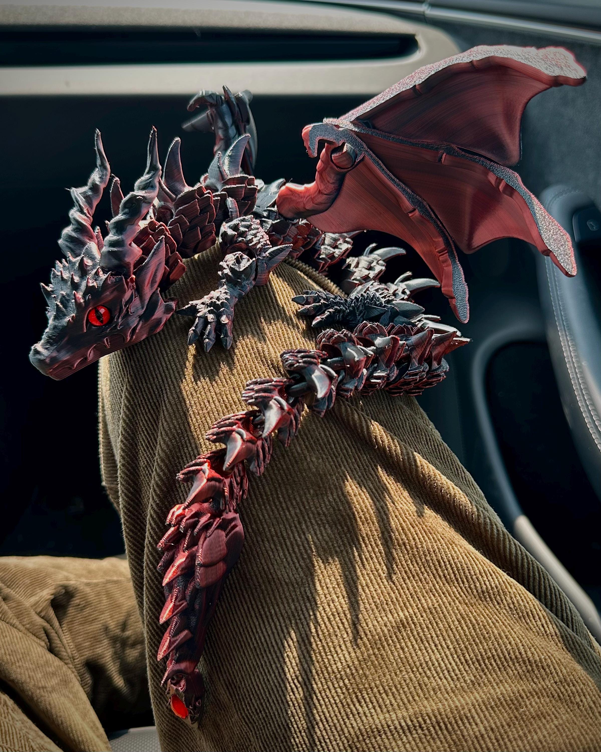 Articulated Flying Dragon V2 – 3D Printed Fantasy Dragon with Gemstone Tail & Bold Wings - Sylus Inspired - Sylus Dragon - TimPrintDreams