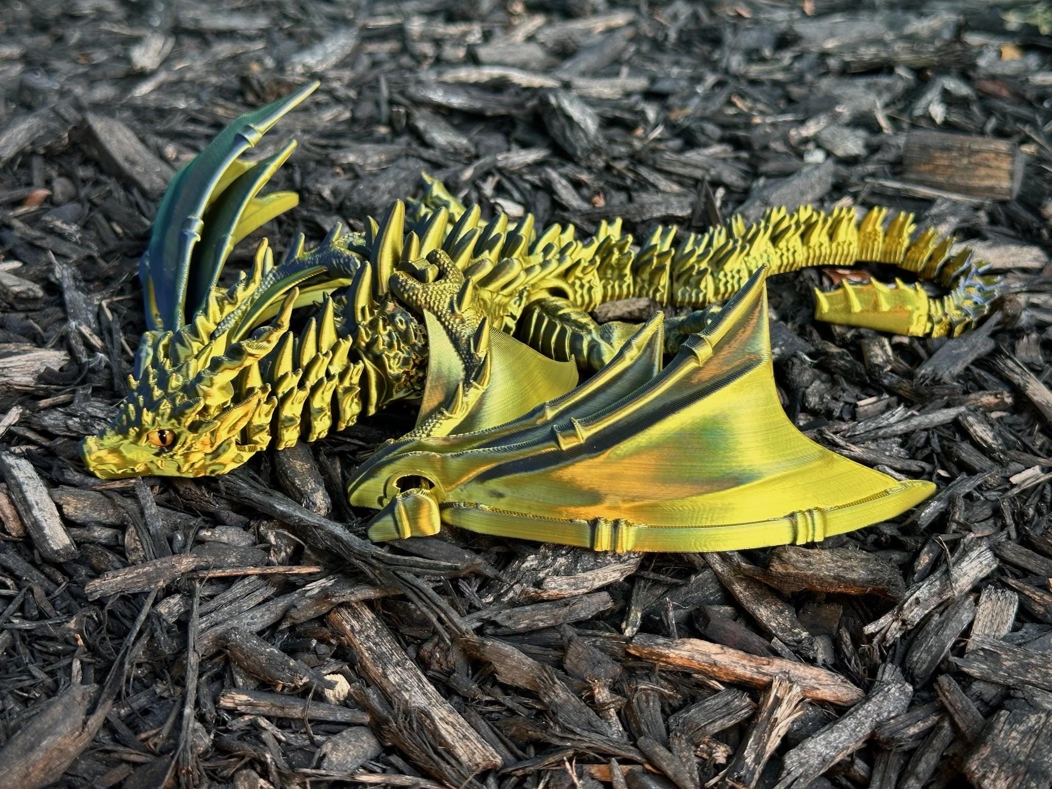 Articulated Wyvern V3 – Poseable Fantasy Flying Dragon Toy, Flexi Fidget Winged Dragon with Custom Colors & Eyes - TimPrintDreams