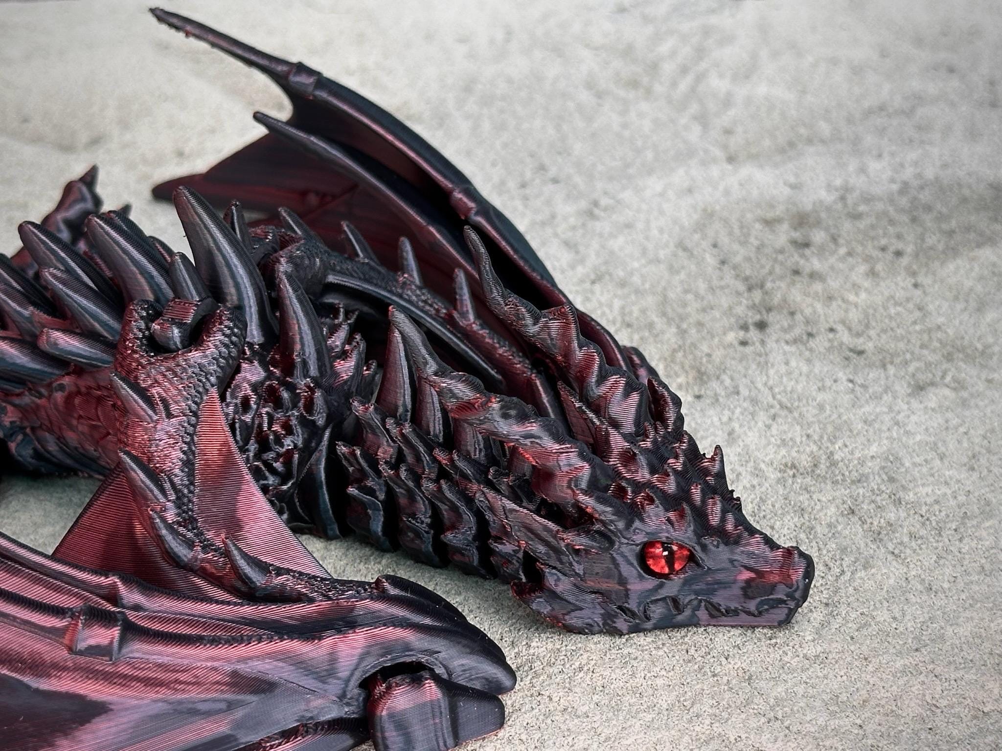 Articulated Wyvern V3 – Poseable Fantasy Flying Dragon Toy, Flexi Fidget Winged Dragon with Custom Colors & Eyes - TimPrintDreams