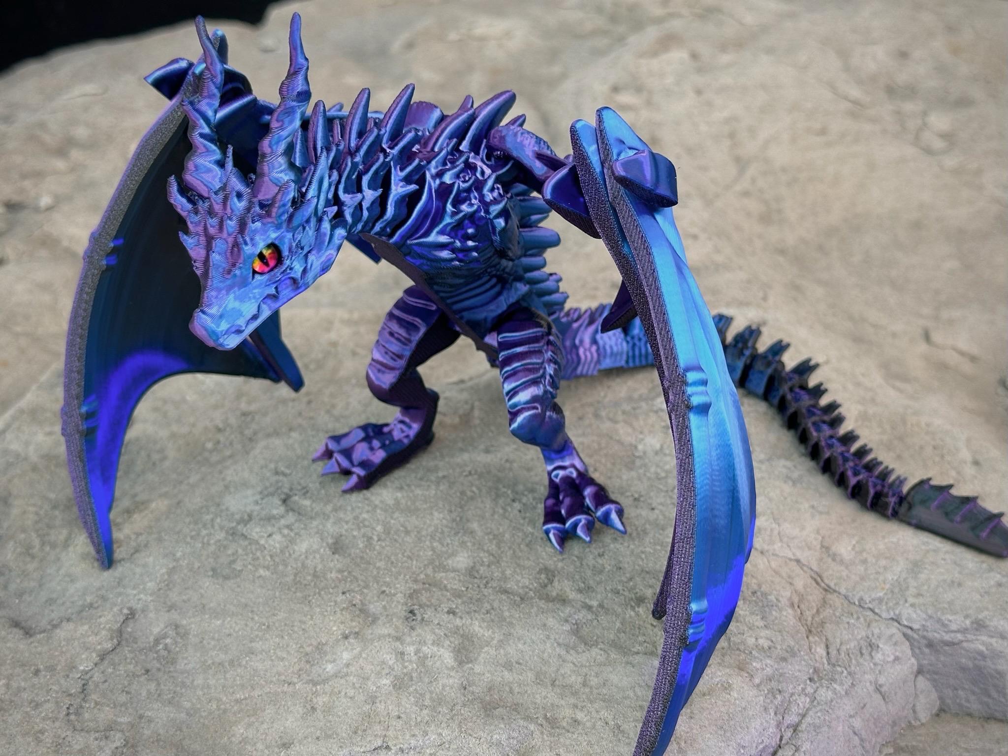 Articulated Wyvern V3 – Poseable Fantasy Flying Dragon Toy, Flexi Fidget Winged Dragon with Custom Colors & Eyes