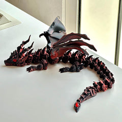 Dragon volant articulé V2 – Dragon fantastique imprimé en 3D avec queue en pierres précieuses et ailes audacieuses – Inspiré de Sylus – Sylus Dragon