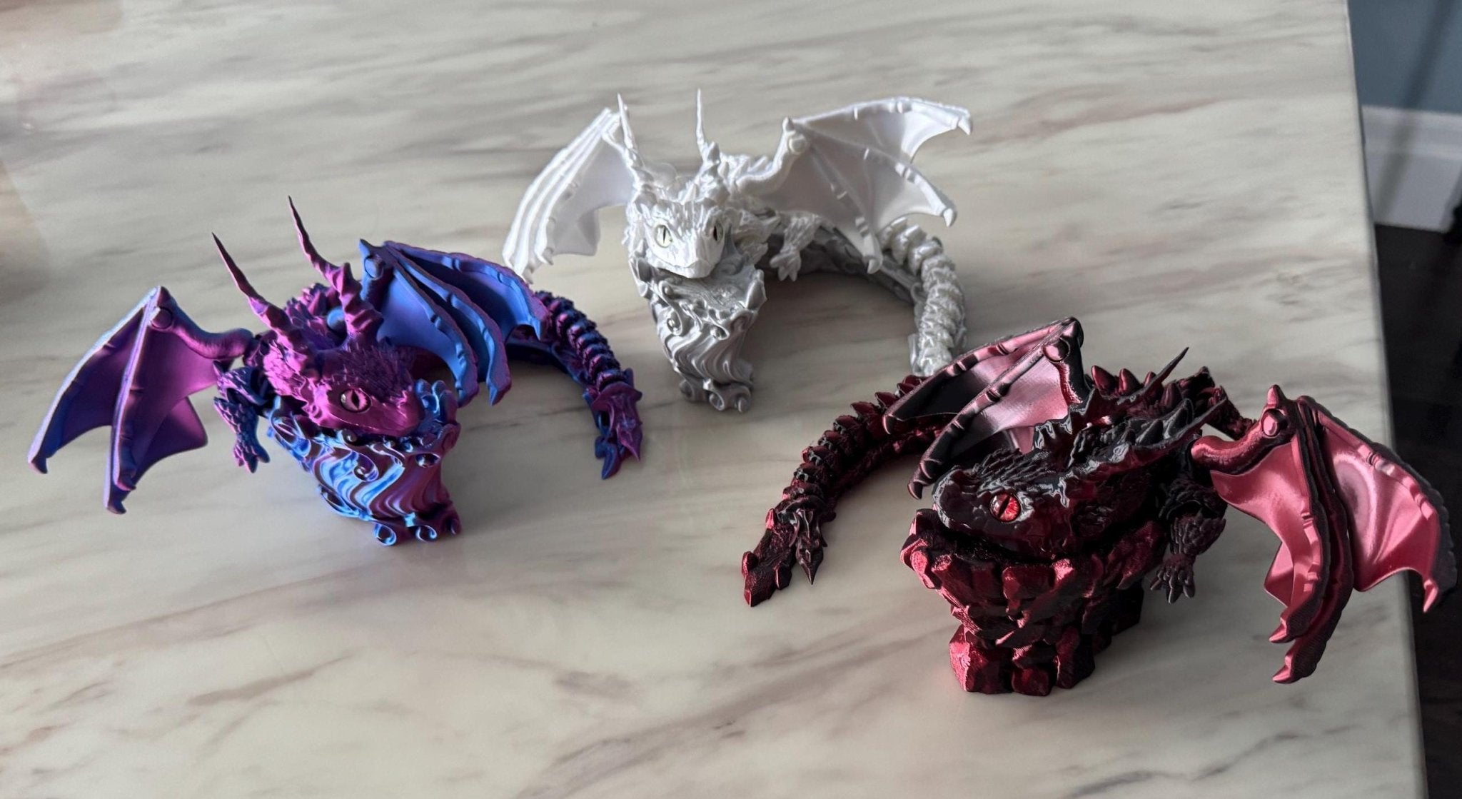 Dragon Display Base | Rock & Ocean Styles Holder | 3D Printed Stand | Fits Cherry Blossom, Gemstone, Crystal, Winged, Fourth wing Dragons - TimPrintDreams