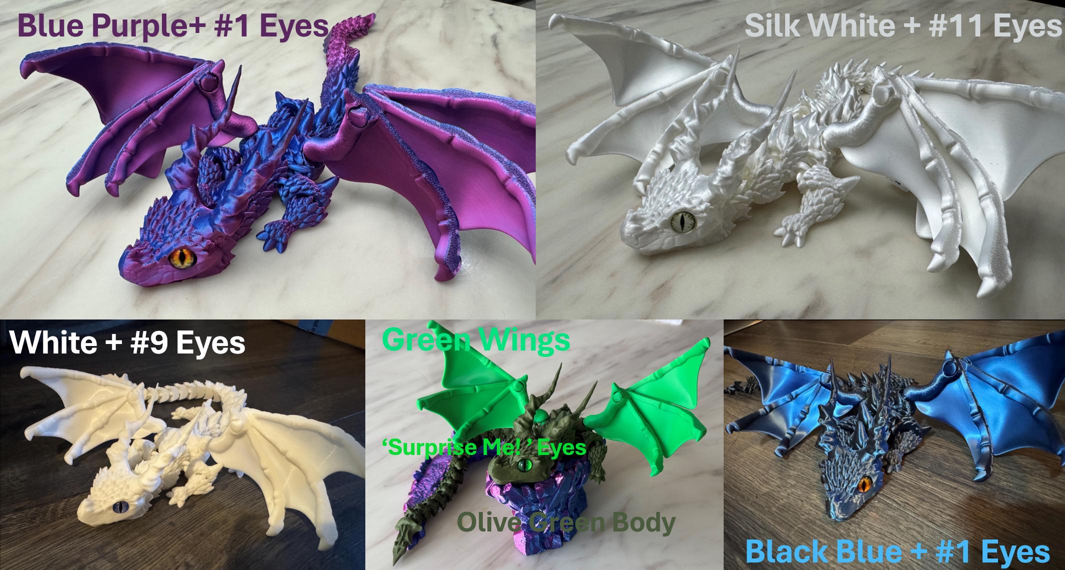 Articulated Winged Dragon – Stunning 3D Printed Flying Dragon Toy with Majestic Horns -Sylus